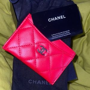 Chanel Red Caviar Card Pouch